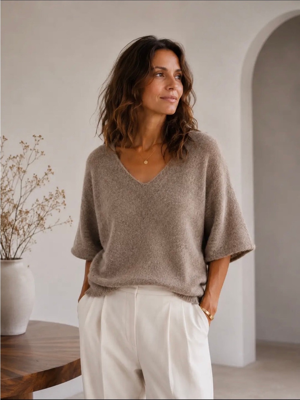 Grace Sweater -Beige- Made In Italy 🇮🇹